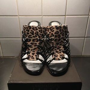 Lambertson Truex Patent Leather and Suede Heels.